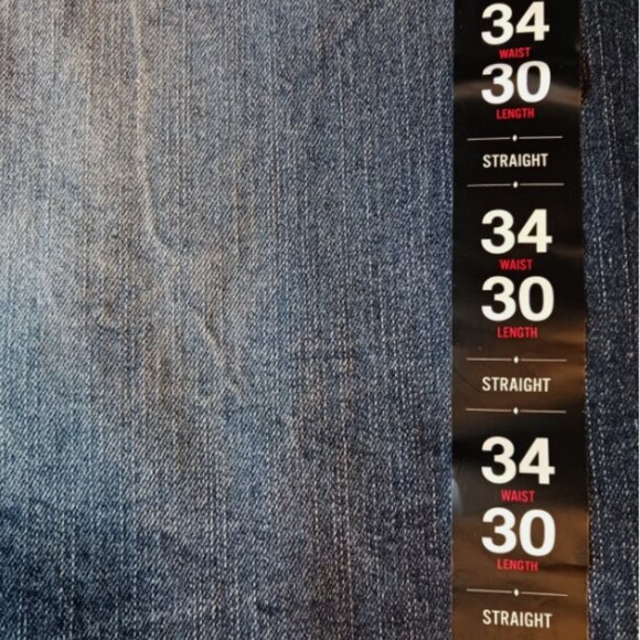 True Luck Jeans men's Stretch Straight 3 Flap Pockets blue 34x30 Embroidered - Picture 11 of 14